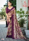 Black Vichitra By Kashvi Black Vichitra Printed Uniform Saree